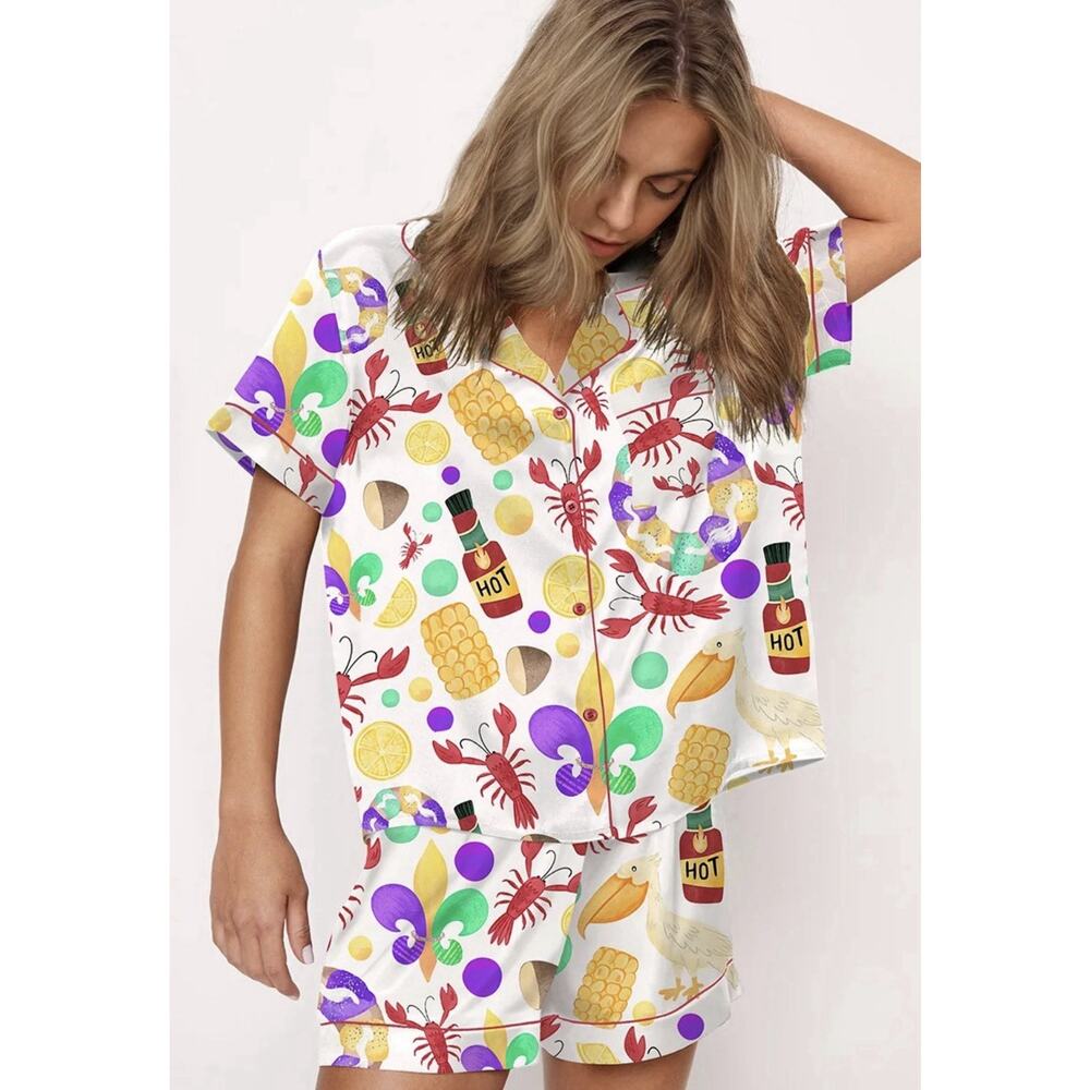 SheShow Mardi Gras Crawfish Pajama Set Size XS